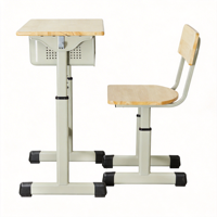 Ensemble Chaise et Bureau Moderne en Métal pour École Primaire avec Tiroirs pour Salle de Jeux et Salle de Formation des Enfants