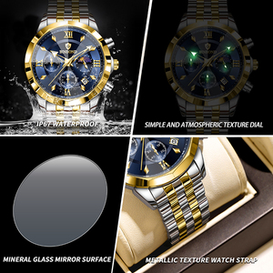 Montre BINBOND authentique pour homme en acier inoxydable, montre décontractée multifonctionnelle de luxe, étanche, style professionnel, montre-bracelet - Product Image 6