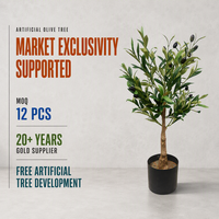 Arbre d'olivier artificiel réaliste, plante en pot artificielle, feuillage dense, décoration intérieure commerciale, fourniture en gros pour projets OEM