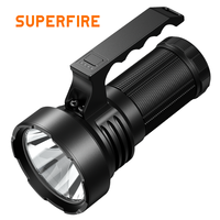 Lampe torche LED portable SUPERFIRE haute puissance 60W, étanche IP44, rechargeable, 5000 LM, en alliage d'aluminium, pour l'extérieur