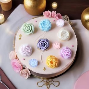 3D Rose Peony White Silicone <b>Molds</b> Disposable DIY <b>Candles</b> Soaps Resin Handicrafts Heat Resistant Customized Shape Crystal Cake - Product Image 3