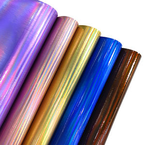 Cuir PU holographique brillant réfléchissant effet miroir laser pour la fabrication de sacs fourre-tout - Product Image 2