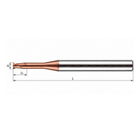Micro-fraise à col long en carbure monobloc à grain micro, à bout sphérique pour usinage de rainures profondes, fraise de précision, outils CNC personnalisés