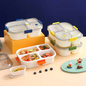 Cartoon three or four grid microwave <b>lunch</b> <b>box</b> office adult <b>lunch</b> <b>box</b> student office worker <b>lunch</b> <b>box</b> - Product Image 2