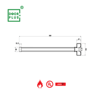 Dispositif de sortie anti-panique sans clé Doorplus, matériel en acier inoxydable 304, barre de poussée robuste, serrure pour porte coupe-feu, norme ANSI Grade 3
