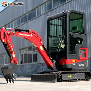 รถขุดขนาดเล็ก SHANDING SD17E พร้อมเกียร์ควบคุมด้วยระบบ PLC สีแดง ระบบไฮดรอลิก น้ำหนัก 1550 กก. รับประกัน 1 ปี สำหรับงานก่อสร้าง - Product Image 1