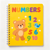 Cahier éducatif en spirale pour enfants 148*210mm 40 feuilles Papier Chiffres ABC Mathématiques Dessin Lecture Traçage Journal d'apprentissage Préscolaire