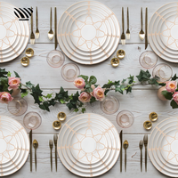 Ensemble de Plats en Céramique Beige - Blanc Élégant pour une Décoration de Table de Mariage Classique Rustique et Raffinée
