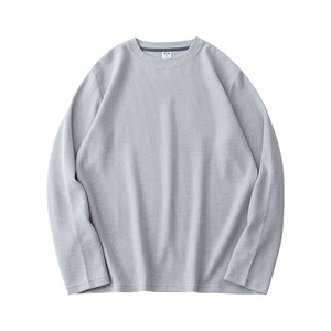 Produttore manica lunga Waffle in maglia personalizzata <span class=keywords><strong>Streetwear</strong></span> <span class=keywords><strong>vestiti</strong></span> manica lunga t-shirt termiche per gli uomini Waffle manica lunga - Product Image 6