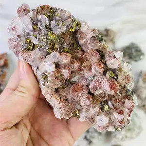 Hot Bán Tự Nhiên Chất Lượng Cao Tinh Thể Khoáng Sản Mẫu Với Pyrite Reiki Thô Tinh Thể Màu Đỏ Cụm Cho Quà Tặng Trang Trí