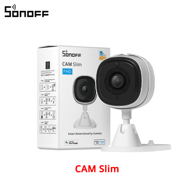 SONOFF CAM Slim Wi-Fi Smart Security Camera 1080P Mini Baby Monitor Camera Two-way Audio Motion Detection Smart Home Security