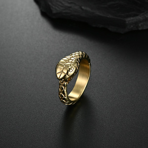 Snake <b>Ring</b> Titanium Steel 18K Gold Plated Unisex Fashion Jewelry Gift Index Finger <b>Ring</b> - Product Image 4