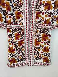 Chaqueta Larga Bordada a Mano, Kimono, Abrigo Cálido de Invierno para Mujer, Abrigo de Algodón Suzani, Chaqueta, Bata Larga Bordada a Mano - Product Image 4