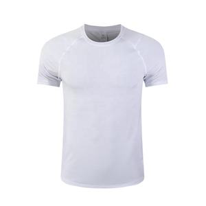 Stampa a trasferimento termico da uomo da ginnastica in poliestere da calcio compresso da uomo e da ginnastica traspirante ad asciugatura rapida con stampa a collo T-Shirt sportiva - Product Image 2