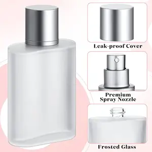 Botol kaca kosong bening Premium 50ml100ml, botol parfum desain baru dengan kemasan