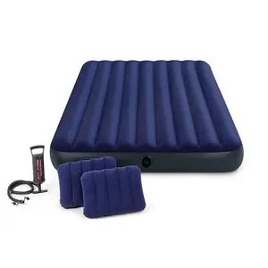 Intex klasik Downy Airbed Set 2 yastıklar ve çift hızlı el pompası, kraliçe