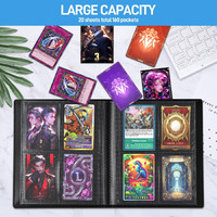 Prix de gros, classeur pour cartes à collectionner en PP, coloré, compatible avec 4 pochettes, album pour cartes, dossier, 160 cartes de jeu à chargement latéral, porte-cartes, livre