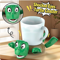 Sous-verre tortue clignotante amusante, activé par la gravité, jouet de bureau original, ornement pour la maison et le bureau, cadeau amusant