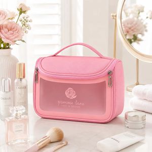 OEM Custom Logo Cosmetic Organizer Bag Frosted PVC <b>Makeup</b> <b>Case</b> Travel Toiletry Pouch Bulk Wholesale Supplier Factory - Product Image 2