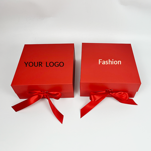 <strong>Red</strong> Luxury Gift <strong>Box</strong> with Magnetic Closure Matte Lamination Book Shape Rigid Cardboard Folding Gift <strong>Box</strong> With Ribbons - Product Image 1