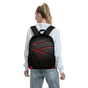 Basketball Print Waterproof Polyester Three Piece <strong>Backpacks</strong> Set <strong>for</strong> <strong>Boys</strong> and Girls Best Gift 2D Flat Cartoon <strong>School</strong> Bags - Product Image 5