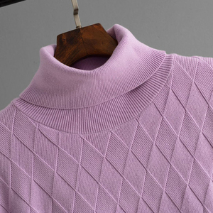 Outono Solid Turtle Neck <span class=keywords><strong>Sleeveless</strong></span> Knit Top Casual Loose <span class=keywords><strong>Checkered</strong></span> <span class=keywords><strong>Sweater</strong></span> Malha Pullover para As Mulheres - Product Image 5