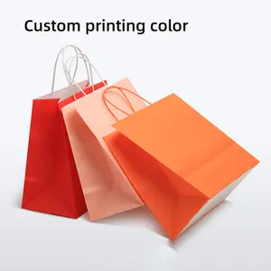 Riciclabile colorato personalizzato pieno di Shopping artigianale promozionale per feste regalo sacchetti di carta con manico per le imprese