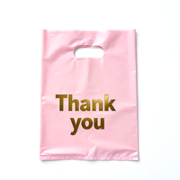 Sacs shopping en plastique personnalisés avec logo découpé, impression sur mesure pour vêtements, sacs en plastique avec poignée