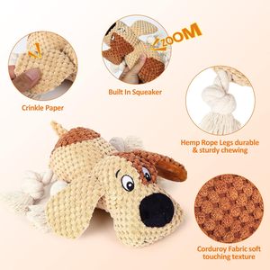 Juguete para gatos con forma de ratón, de felpa, con nudo de cuerda, chirriante, para masticar y rechinar los dientes, con algodón PP, diseño moderno, venta al por mayor - Product Image 4