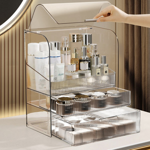 Cosmetic <b>storage</b> box, dustproof transparent desktop <b>dressing</b> <b>table</b>, lipstick and skincare product <b>storage</b> rack, organizer cabine - Product Image 4