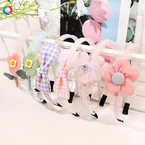 cute bow tie flower lace headband hair band for kid children girl moppet