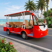 Voiture électrique de tourisme fermée à 8 places avec portes |   Certifié CE |   Configuration de batterie personnalisée |   Fabriqué en Chine |   pour hôtel, complexe hôtelier, site touristique