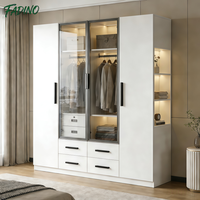 Armoire de chambre moderne en bois massif assemblée sur mesure, avec espace de rangement indépendant pour vêtements – Meilleure vente