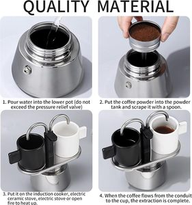 Mini Cafetera Express para Estufa, Percolador de Espresso de 2 Tazas, Cafetera Moka - Product Image 5