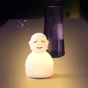 Lámpara de noche de luz de noche táctil de silicona Led de oveja linda de Buda de cabecera personalizada