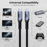 Câble USB4 multifonction Type C, charge rapide PD 240W, câble d'affichage vidéo 8K60Hz pour iPhone 17, MacBook Pro Air, manette de jeu, SSD