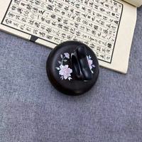 Peigne de massage du cuir chevelu traditionnel chinois en bois de santal violet, incrustation de nacre et de pivoine, brosse Gua Sha en corne de bélier, écologique