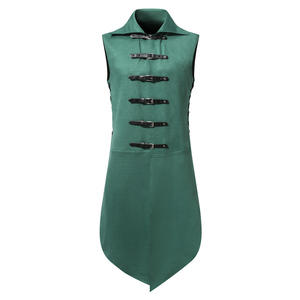 Chaleco Steampunk gótico negro para hombre, traje de hombre de doble botonadura victoriana <span class=keywords><strong>Medieval</strong></span>, chalecos, abrigo de cola, <span class=keywords><strong>disfraz</strong></span> de graduación para escenario - Product Image 4