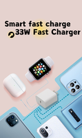 Chargeur de téléphone PPS PD 33W Charge rapide avec port USB-C / USB-A QC3.0 PD 3.0 Protection OTP OVP Adaptateur secteur pour téléphones mobiles