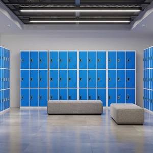 Armarios Metálicos Coloridos de 18 Puertas y 4 Niveles con Cerradura Electrónica, Armarios de Almacenamiento Duraderos para Gimnasio y Salón - Product Image 1