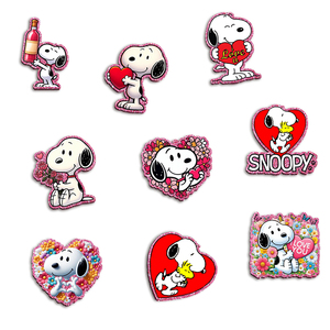 Adornos Acrílicos Planos con Purpurina de <span class=keywords><strong>Snoopy</strong></span> para el Día de San Valentín, para Lazos de Pelo, Llaveros, Fundas de Teléfono, Portacredenciales, Clips, Bolsos de Festival - Product Image 3