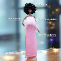 Poupée Supermodèle Noire 12 Pouces Fille Brunette Jouet Figurine d'Action avec Vêtements pour Enfants