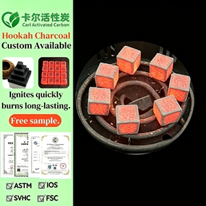 Charbon à chicha premium en coquille de noix de coco - Longue durée de combustion, zéro cendres pour usage en lounge - Product Image 1