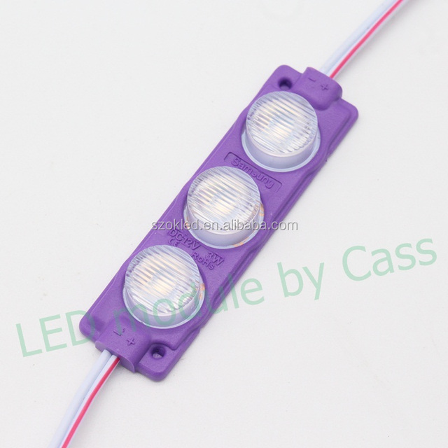 Purple Waterproof Ip65 3 Leds Injection Module Sign Smd 3030 12v 24v Korea Signage Backlight Outdoor Lst Led Module 3w