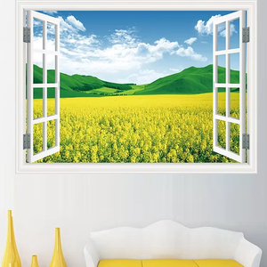 <span class=keywords><strong>Simulation</strong></span> Faux Fenêtre Auto-Adhésif Salon Décoration <span class=keywords><strong>Peinture</strong></span> <span class=keywords><strong>Chambre</strong></span> Mur Paysage Autocollant Mural Autocollant Mural - Product Image 2