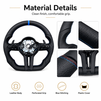 Setir Kulit Mewah untuk Chassis F/E Desain Serat Karbon Sporty Pegangan Berlubang Layar LED Langsung dari Pabrik