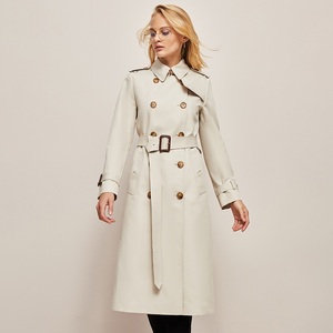 Alla moda autunno inverno elegante donna nuovo Design maniche lunghe aderente <span class=keywords><strong>Trench</strong></span> doppiopetto di media lunghezza - Product Image 1