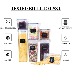 Haogle, venta al por mayor, cocina duradera, 7 piezas, sin BPA, herméticos, apilables, contenedores de alimentos secos, contenedor de almacenamiento de alimentos con tapa - Product Image 3