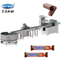 Skywin hogesnelheidsautomatische wikkel-, lijm-, etiketteer-, vul- en verpakkingsmachine voor film-, kussen-, en biscuitverpakkingen in plastic zakjes