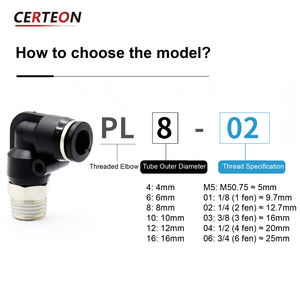 90 Derece Dirsek Hızlı Bağlantı Parçası Erkek Dişli Pnömatik Boru Sistemine Uygun - Product Image 5